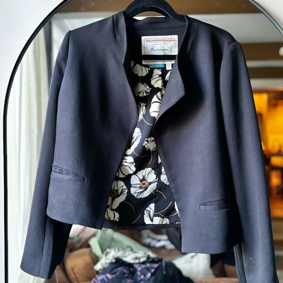 CARTONNIER by Anthropologie | blazer with floral lining | size us 4 - Picture 3 of 7
